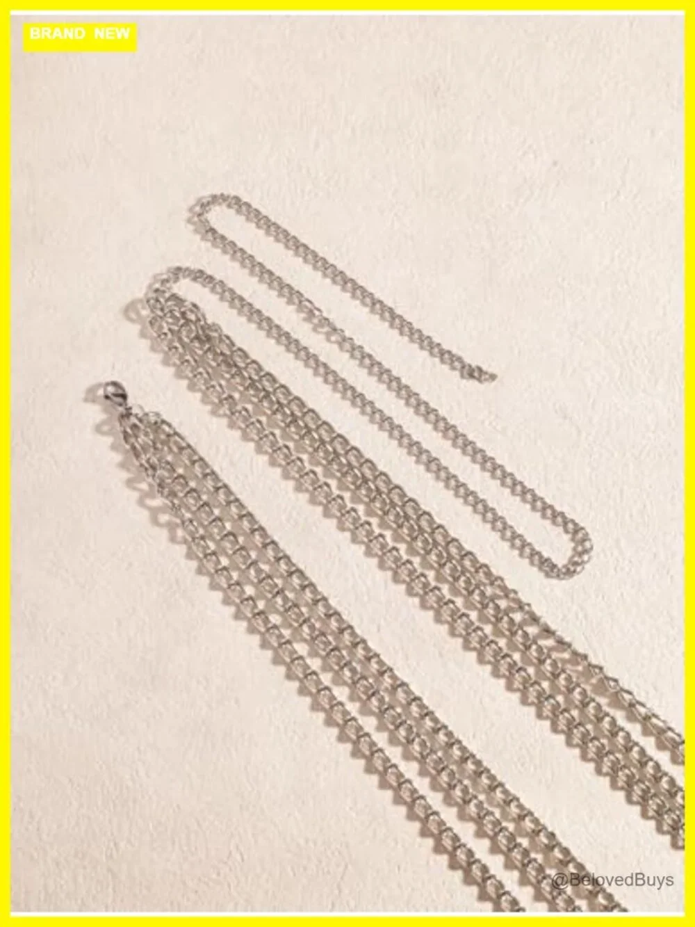 Silver-Tone Star Waist Chain Belt Goth Y2K Body Jewelry
